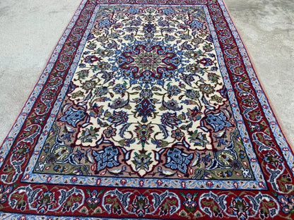 2'3"x3'7" Very Fine Handmade Silk & Wool Persian Isfahan Rug