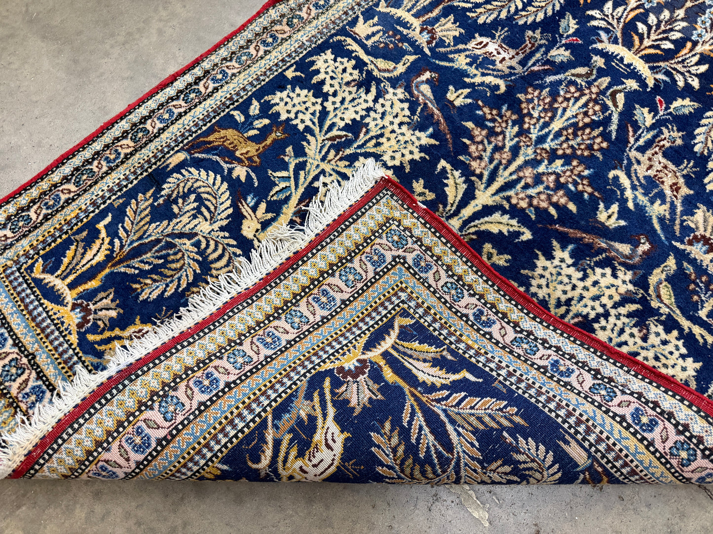 2’9”x4’2” Fine Antique Hand-Knotted Wool Kashan Tree of Life Persian Rug 2x4 Pictorial Handmade Carpet