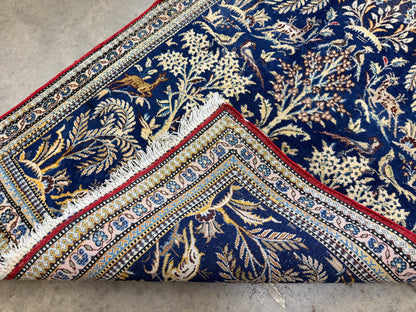 2’9”x4’2” Fine Antique Hand-Knotted Wool Kashan Tree of Life Persian Rug 2x4 Pictorial Handmade Carpet