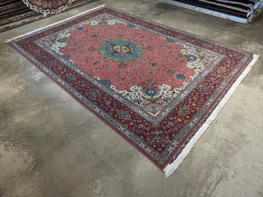 8’2”x11’8” Hand-Knotted 80 Raj Persian Tabriz Rug - Signed