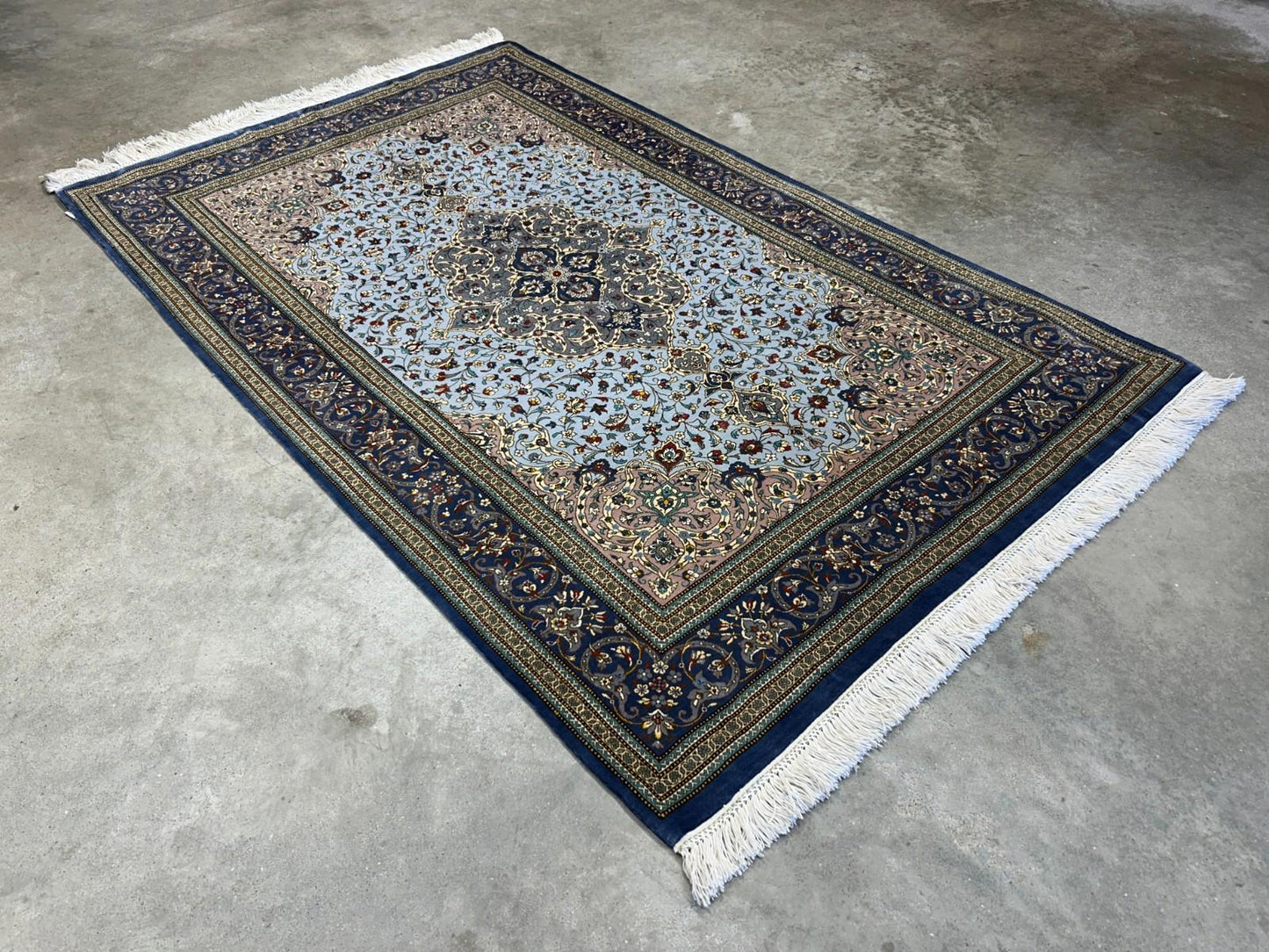 3x5 Luxurious Fine Hand-Knotted 100% Silk Signed Persiane Qume Rug Handmade