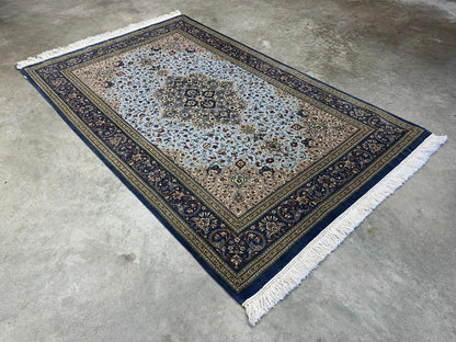 3x5 Luxurious Fine Hand-Knotted 100% Silk Signed Persiane Qume Rug Handmade