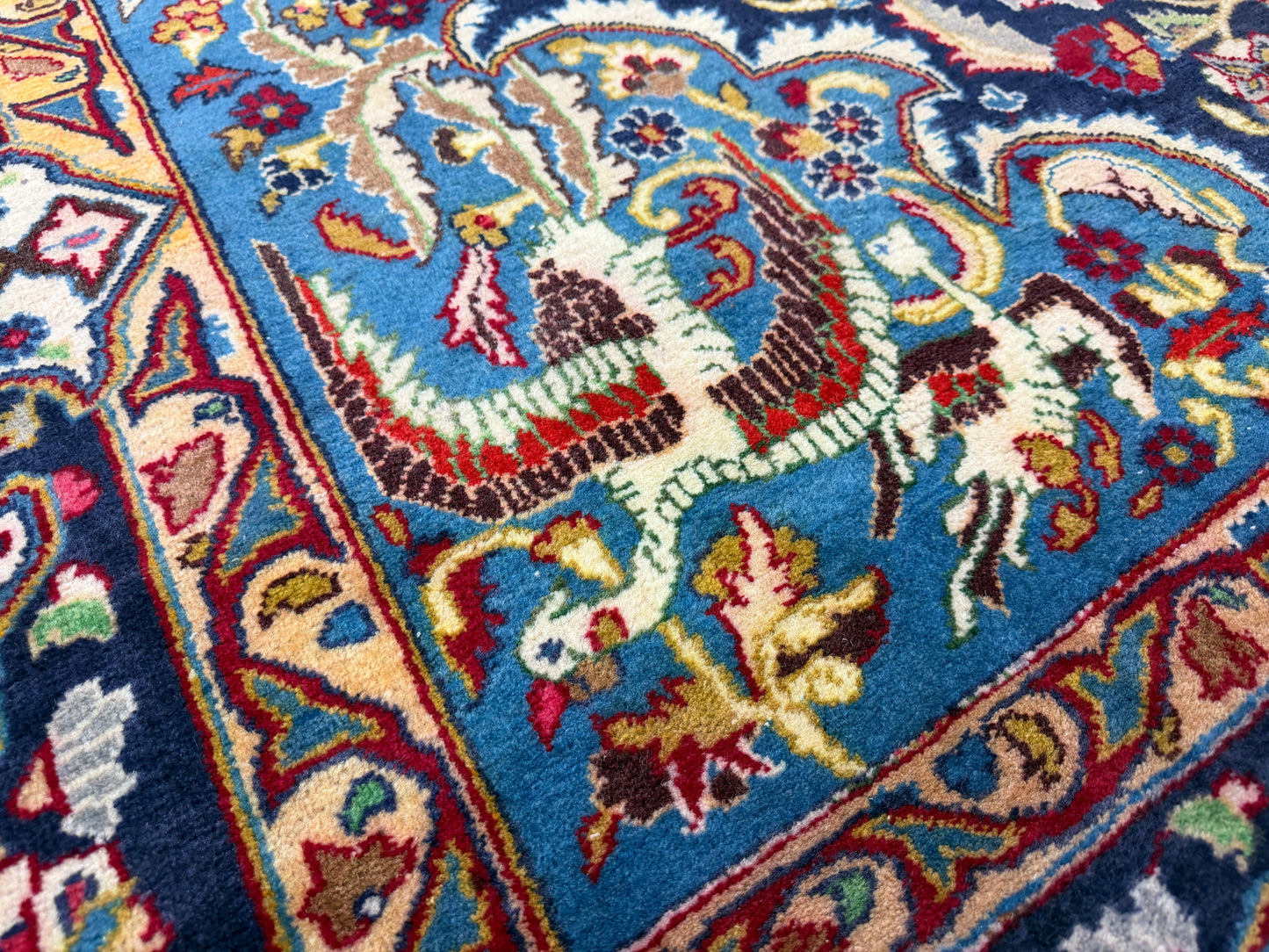 9’9”x13’1” Hand-Knotted Persian Kashmar Pictorial Area Rug