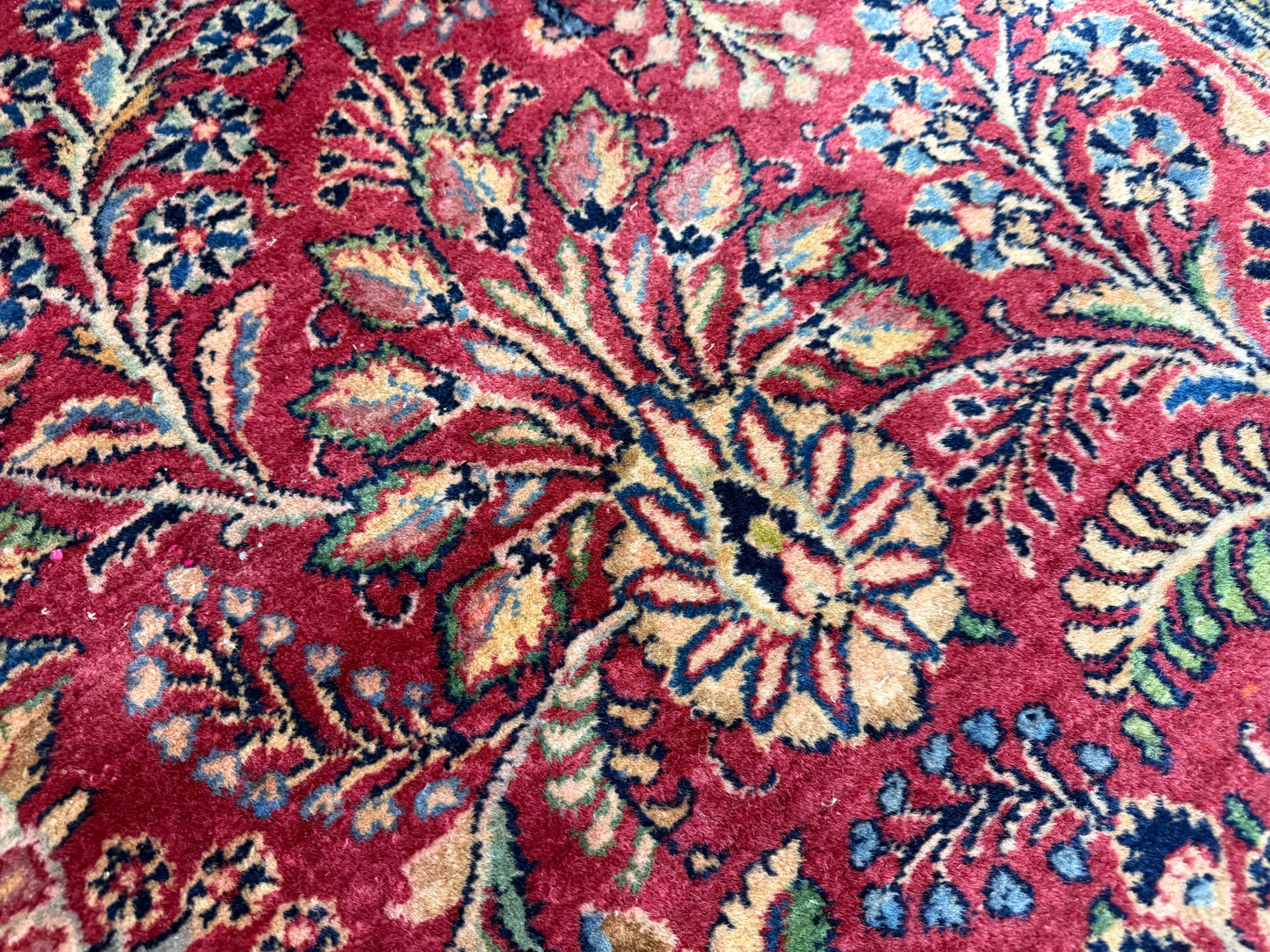 9’11”x13’6” Antique Hand-Knotted Fine Kork Wool Persian Sarouk Area Rug Handmade