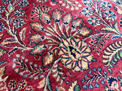 9’11”x13’6” Antique Hand-Knotted Fine Kork Wool Persian Sarouk Area Rug Handmade