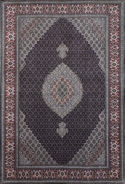 Hand-Knotted Persian Tabriz Mahi Rug - 6'7"x9'10"