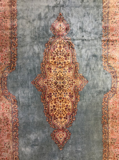 9’10”x14’5” Hand-Knotted Persian Kerman Rug