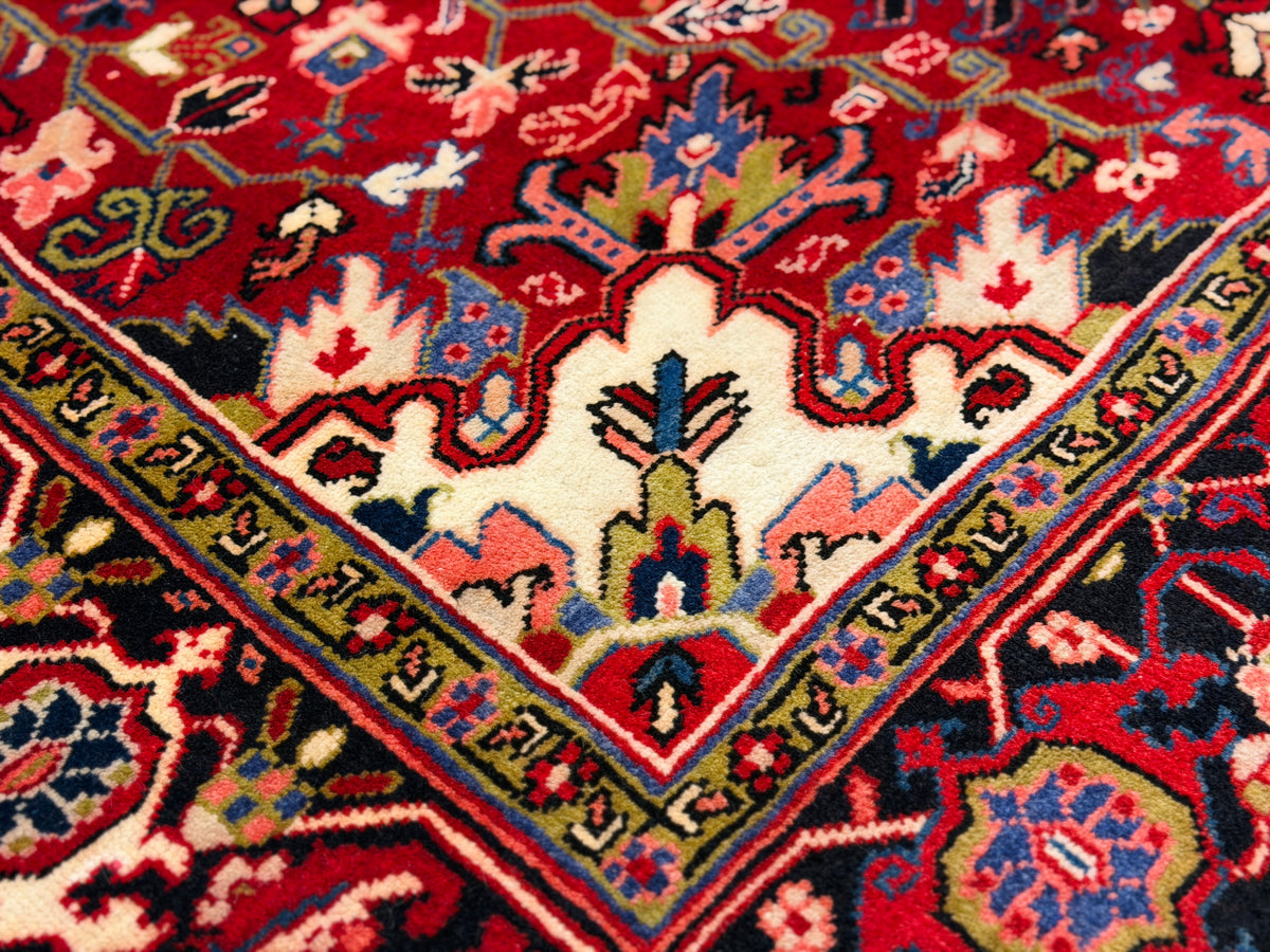 Hand-Knotted Persian Heriz Rug - 5'x6'2"