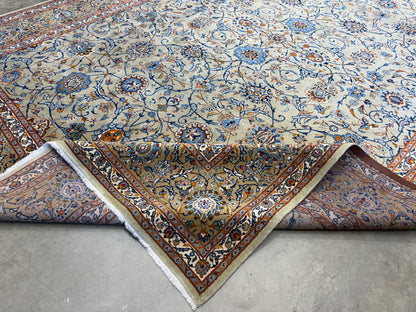 Hand-Knotted Persian Kashan Rug - 9’9”x13’8”