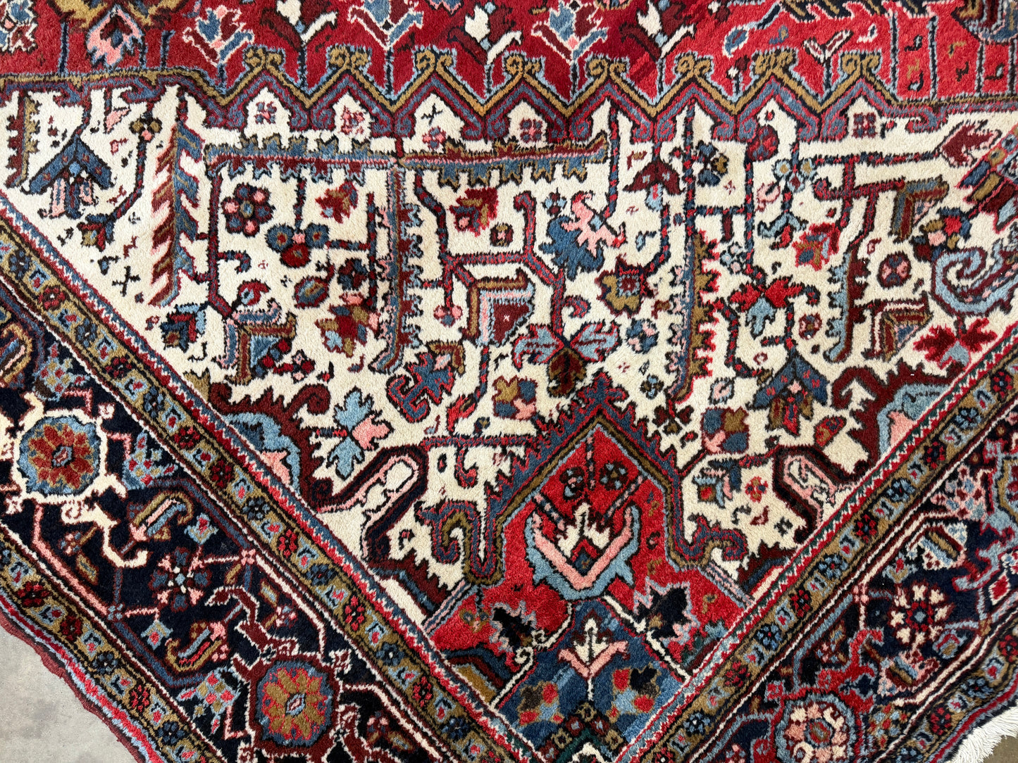 Hand-Knotted Persian Heriz Rug - 10’6”x16’6”