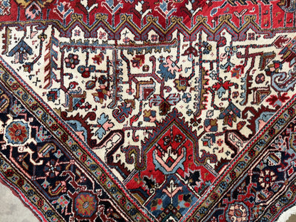 Hand-Knotted Persian Heriz Rug - 10’6”x16’6”