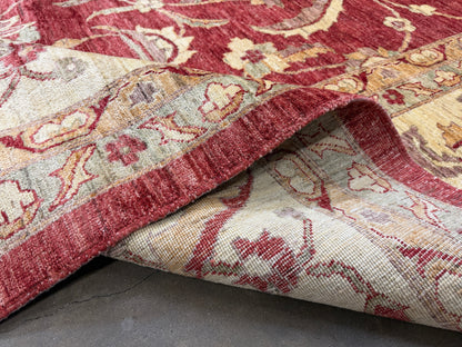 10’9”x14’6” Hand-Knotted Wool Agra Rug Handmade All-over Area Carpet