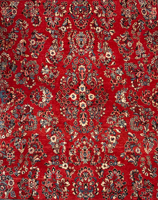 Hand-Knotted Persian Sarouk Rug - 8’x9’7”