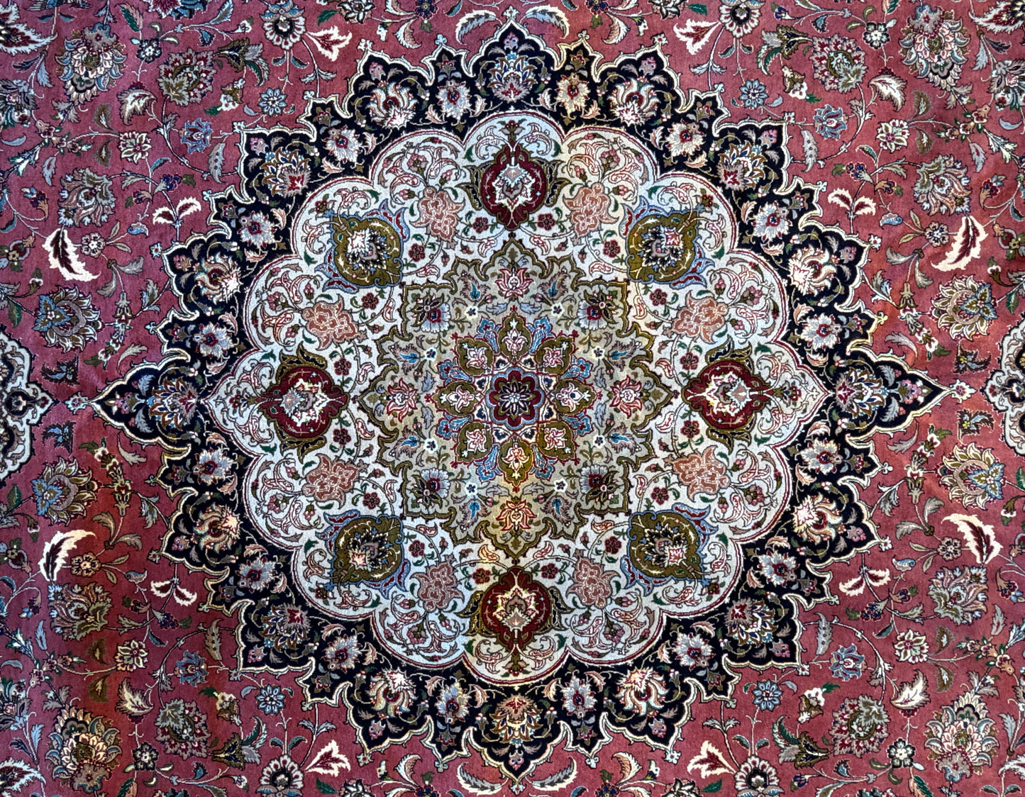 13’3”x20’2” Hand-Knotted 55 Raj Persian Tabriz Rug