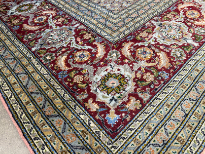 Hand-Knotted Persian Tabriz Mahi Rug - 9’10”x12’3”
