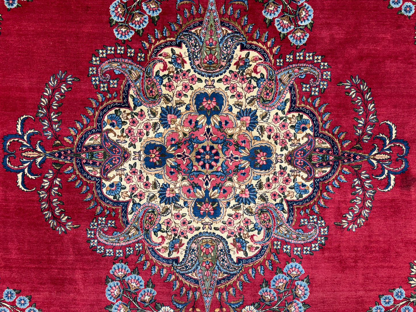 9’11”x15’4” Antique Hand-Knotted Persian Ravar Kerman Area Rug