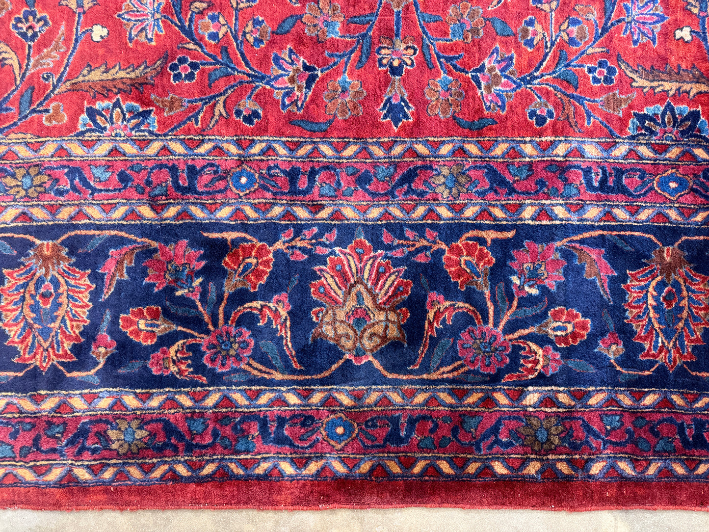 Hand-Knotted Manchester Persian Kashan Rug - Signed - 10’7”x16’6”