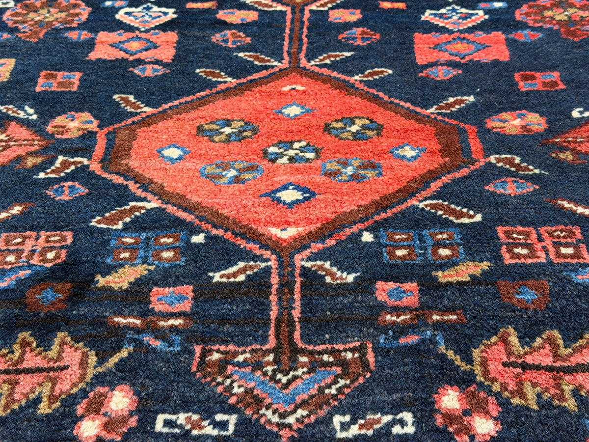 Hand-Knotted Persian Hamadan Rug - 3’10”x6’8”