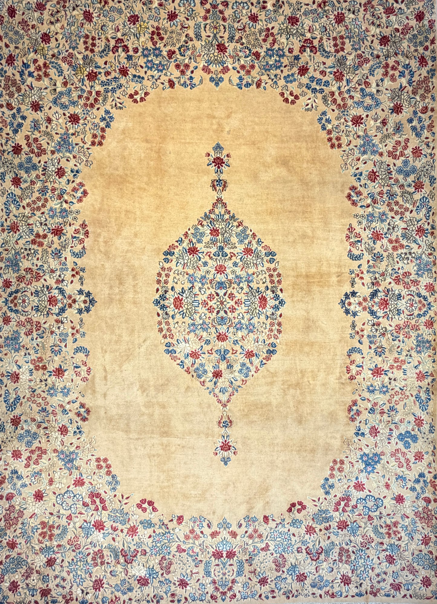10’x13’ Hand-Knotted Persian Kerman Area Rug