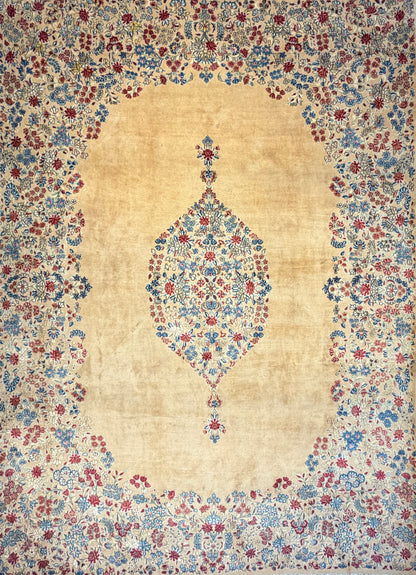10’x13’ Hand-Knotted Persian Kerman Area Rug