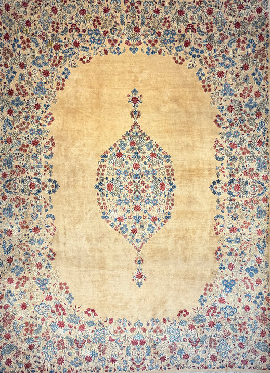 10’x13’ Hand-Knotted Persian Kerman Area Rug