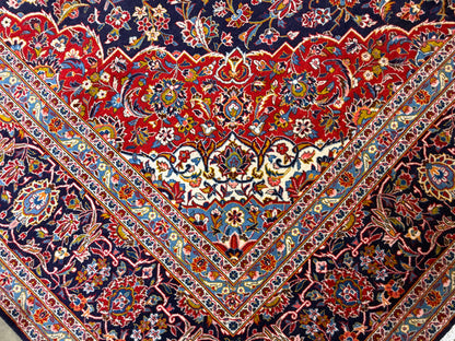 10’3”x16’8” Hand-Knotted Handmade Signed Miraftab Wool Persian Kashan Area Rug