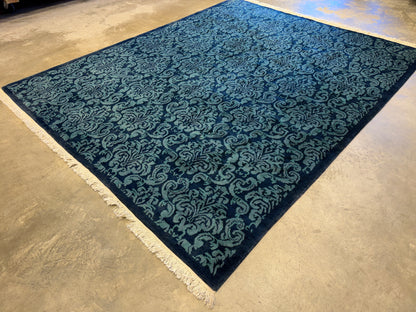 7’11”x9’9” Hand-Knotted Wool Contemporary Area Rug