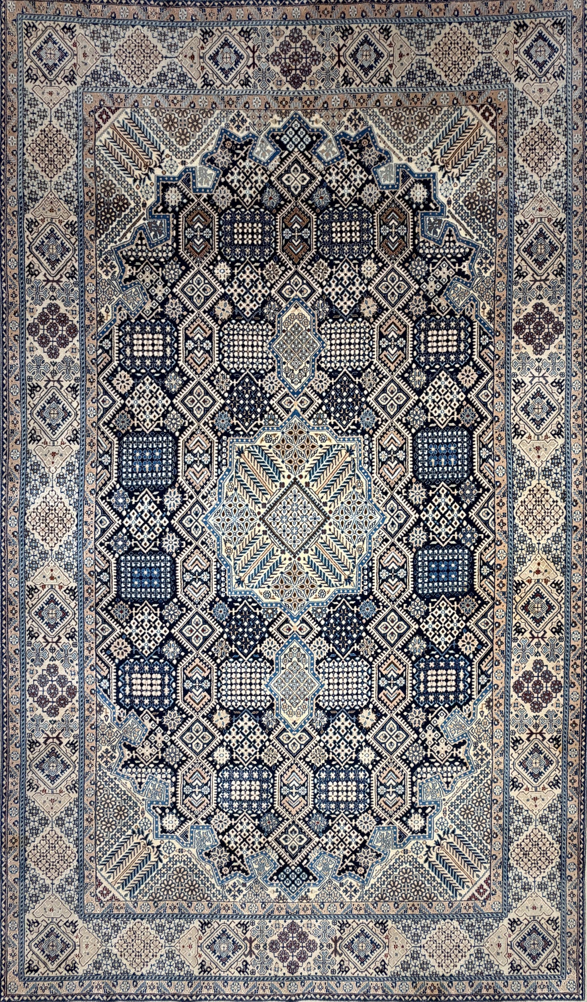 Hand-Knotted Persian Nain Rug - 5’2”x8’9”