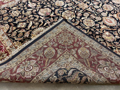 12’1”x15’2” Hand-Knotted Wool Agra Area Rug Handmade All-over Carpet