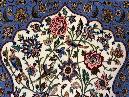 Hand-Knotted Pictorial Persian Isfahan Rug - 3’6”x5’5”