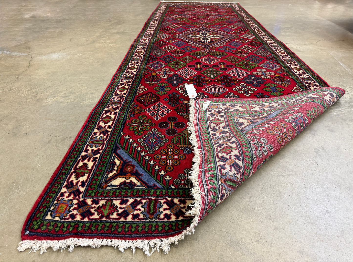4’2”x13’3” Hand-Knotted Wool Joshaghan Persian Runner 4x13 Handmade Red Carpet