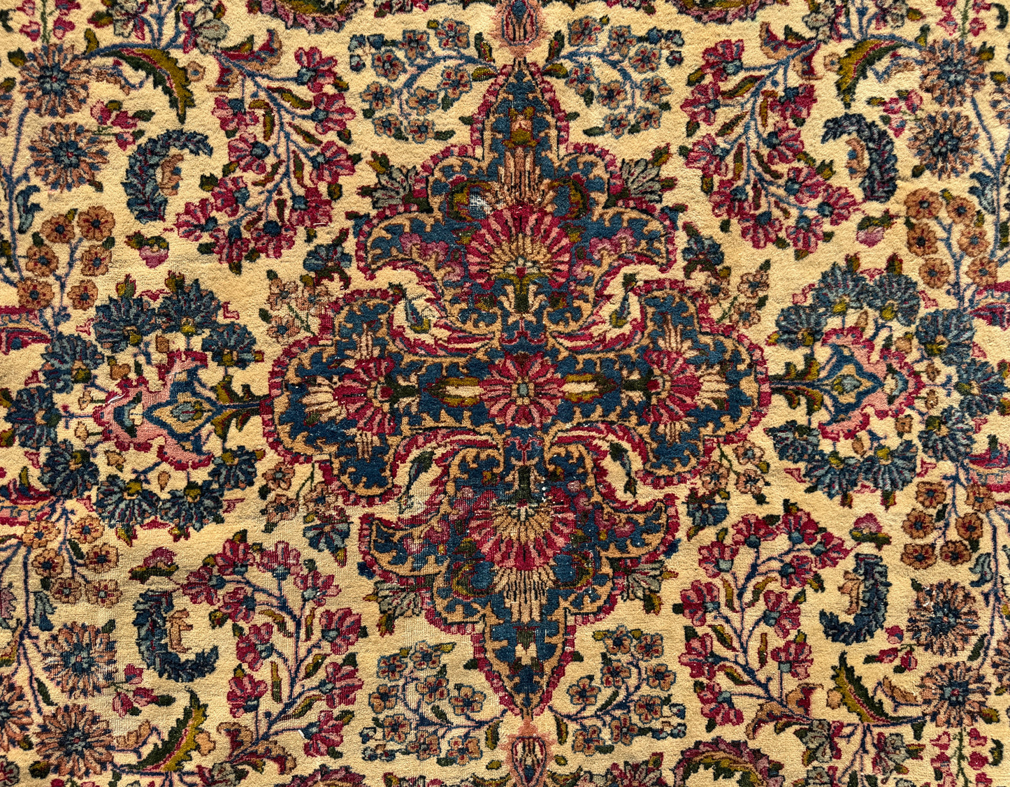 9’10”x17’6” Antique Hand-Knotted Lavar Kerman Persian Area Rug