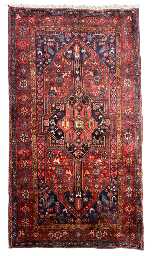 Antique Hand-Knotted Persian Bidjar Rug - 4’3”x7’7”