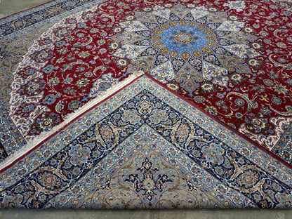 13’x16’10” Hand-Knotted Persian Isfahan Signed Asachi Area Rug