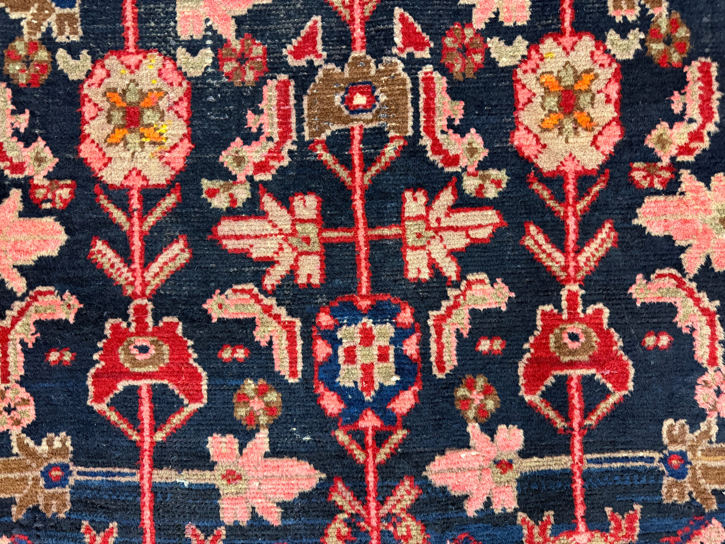 3’6”x4’11” Antique Hand-Knotted Wool Hamadan Persian Rug 3x5 Floral Handmade Carpet