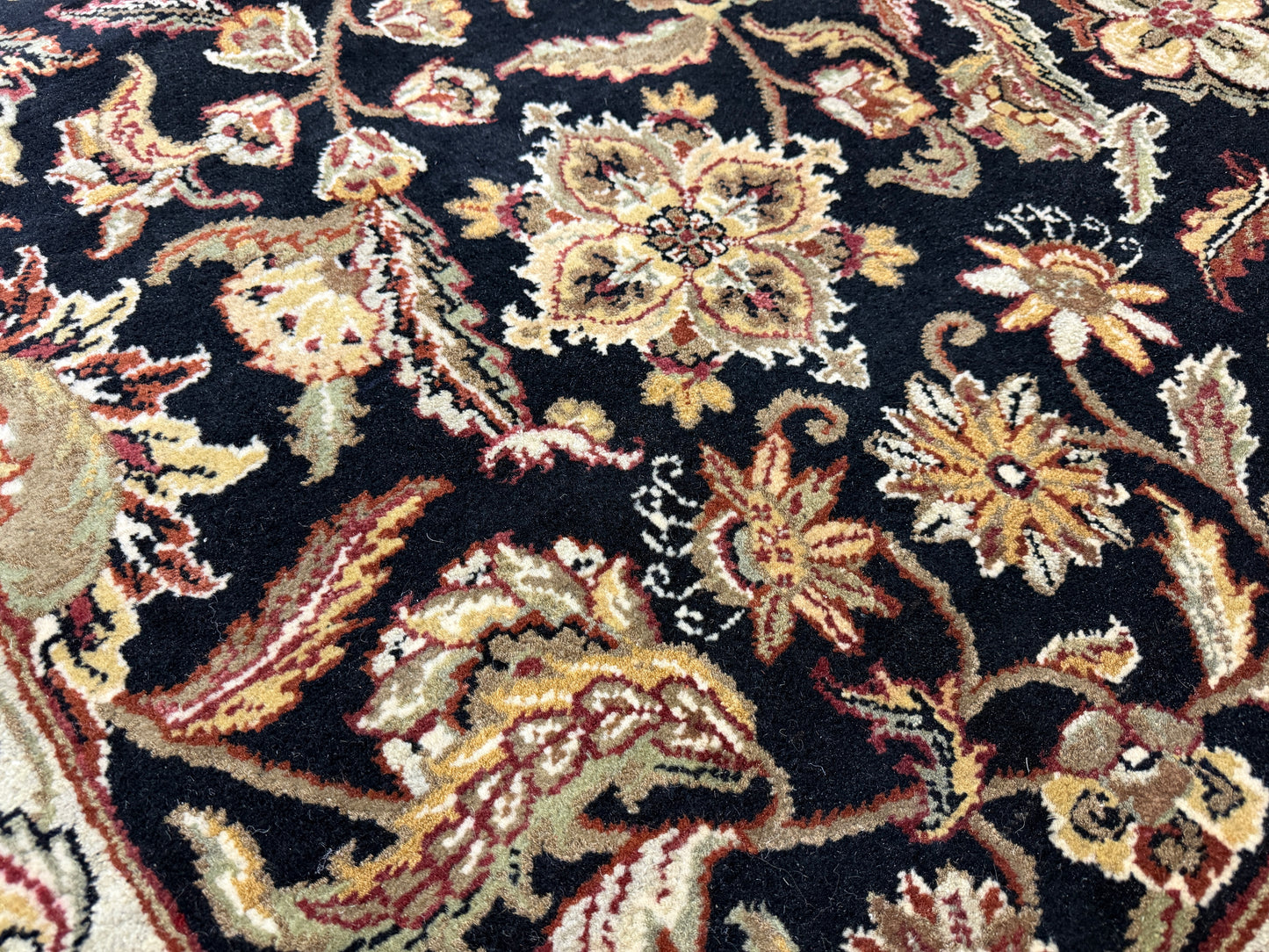 12’1”x15’2” Hand-Knotted Wool Agra Area Rug Handmade All-over Carpet