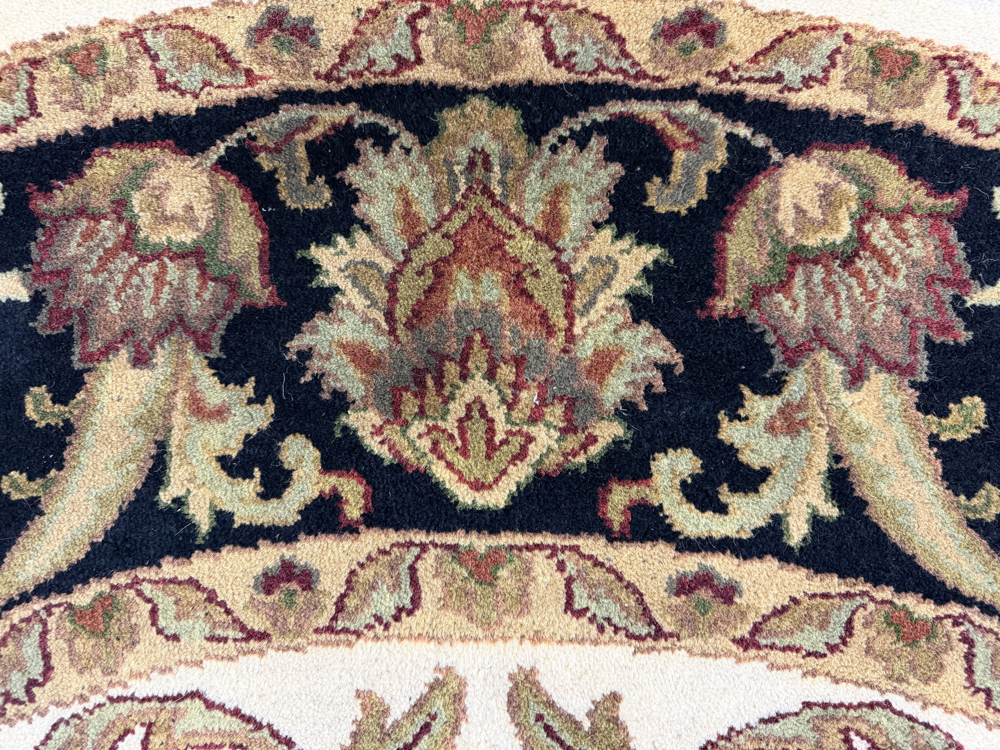 8’ Diameter Hand-Knotted Wool Indian Round Oriental Rug - 8x8 Handmade Carpet