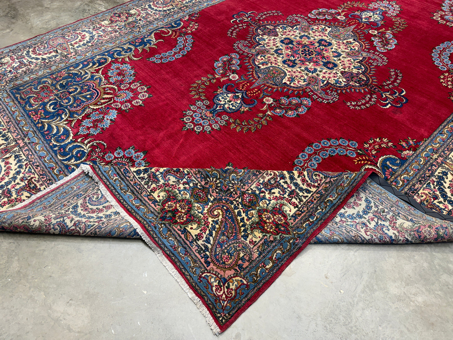 9’11”x15’4” Antique Hand-Knotted Persian Ravar Kerman Area Rug