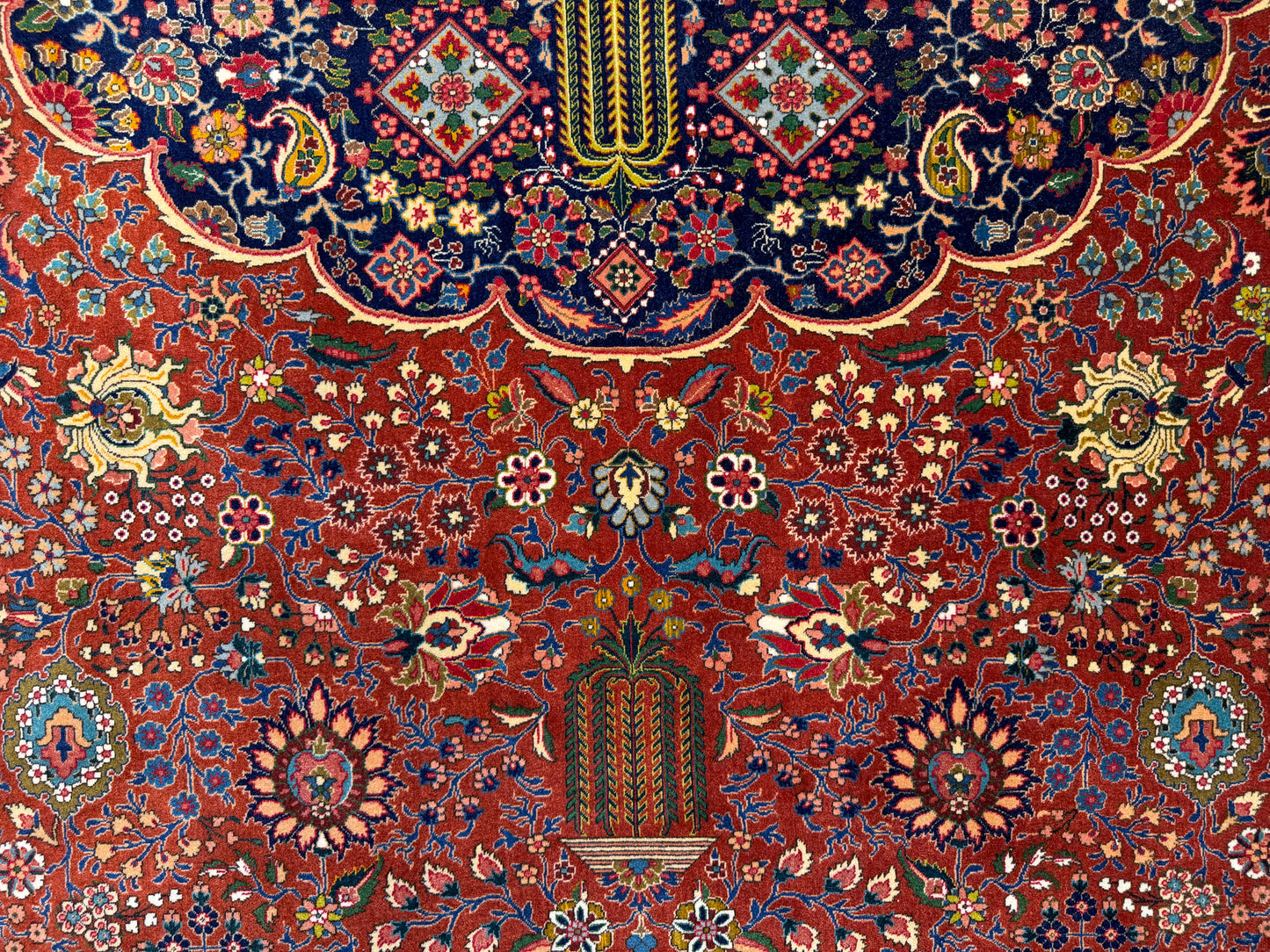 Hand-Knotted Persian Tabriz Rug - 9’10”x13’5”