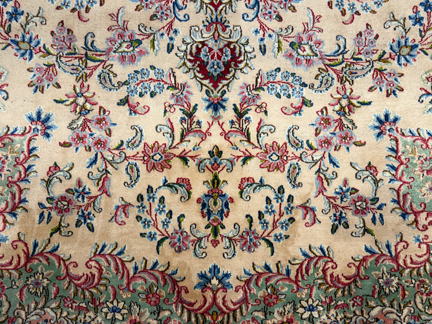 10’2”x13’9” Hand-Knotted Persian Kerman Signed Area Rug