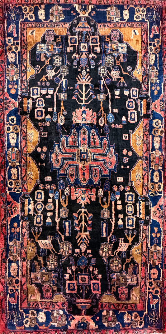 Hand-Knotted Persian Nahavand Rug - 5'4"x10'7"