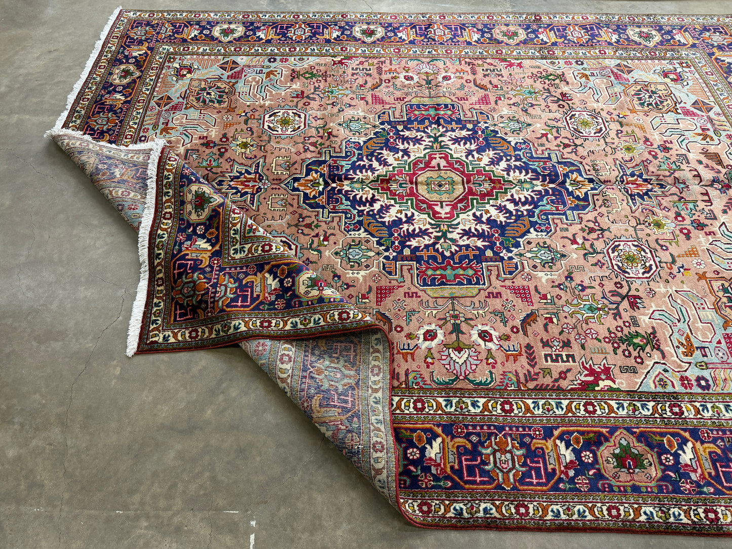 9’8”x13’ Hand-Knotted Persian Tabriz Area Rug