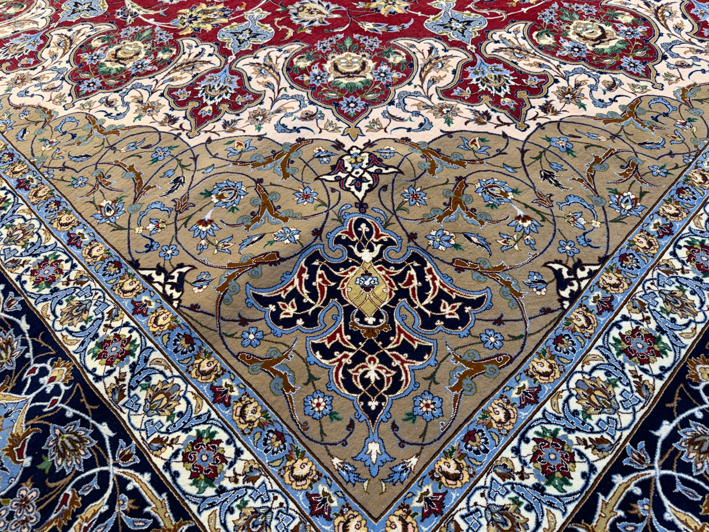 13’x16’10” Hand-Knotted Persian Isfahan Signed Asachi Area Rug