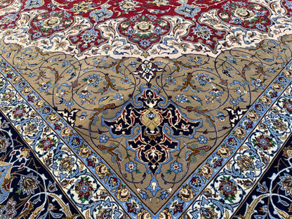 13’x16’10” Hand-Knotted Persian Isfahan Signed Asachi Area Rug