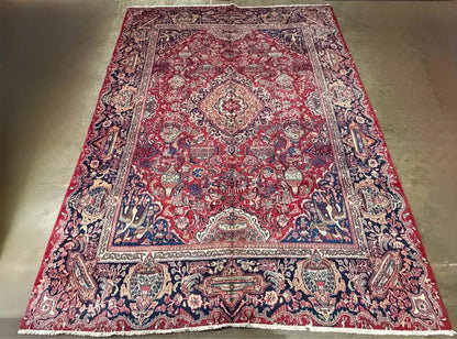 9’6”x12’6” Hand-knotted Wool Kashmar Area Rug