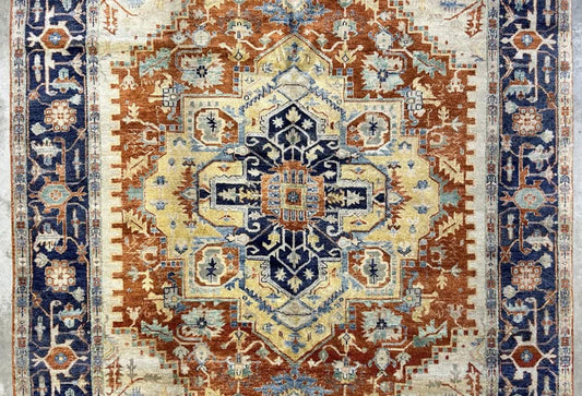 Hand-Knotted IndoSerapi Rug - 8'9"x12'