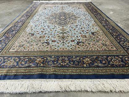 3x5 Luxurious Fine Hand-Knotted 100% Silk Signed Persiane Qume Rug Handmade