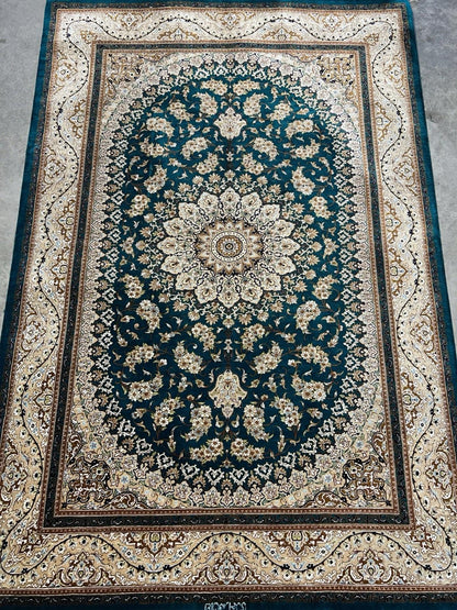 3x5 Luxurious Fine Hand-Knotted 100% Silk Signed Persiane Qume Rug Handmade