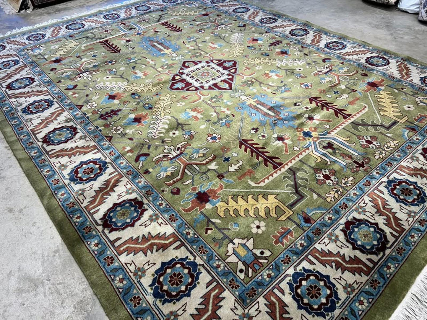 8'10"x11'10" Handmade 100% Wool IndoHeriz Rug