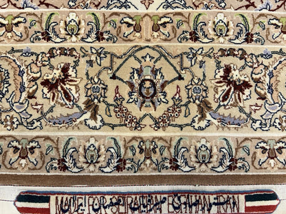 3’5”x5’9” Hand-Knotted  Fine Wool & Silk Isfahane Seirafian Area Rug - Signed